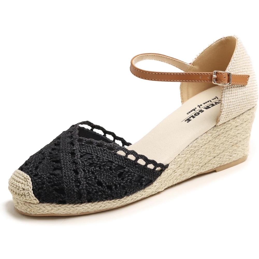 Feversole Close Toe Espadrilles Women's Comfort Breathable Slip On wedge Sandal